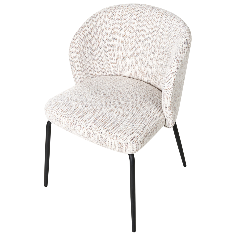 Set di 2 sedie da pranzo con rivestimento in tessuto seduta imbottita e gambe in ferro multicolore