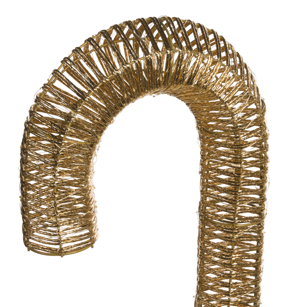 Decorazione natalizia da esterno a LED Candy Cane 74 cm Ornamento natalizio da giardino illuminato oro