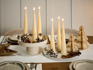 Set di 6 decorazioni natalizie LED per interni Accessorio candela in paraffina Bianco sporco decorazione per la casa