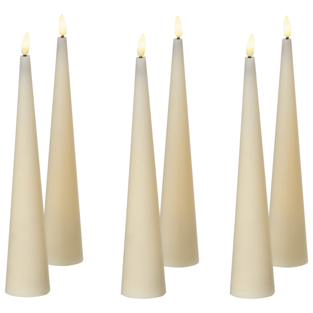 Set di 6 decorazioni natalizie LED per interni Accessorio candela in paraffina Bianco sporco decorazione per la casa