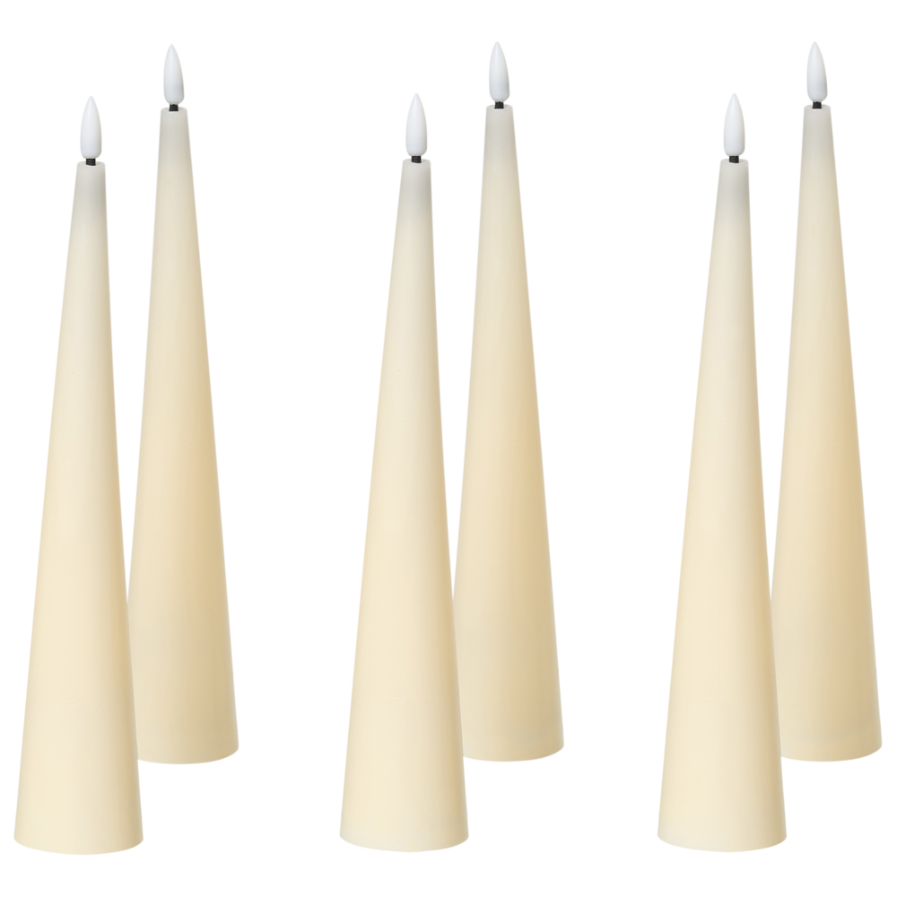 Set di 6 decorazioni natalizie LED per interni Accessorio candela in paraffina Bianco sporco decorazione per la casa