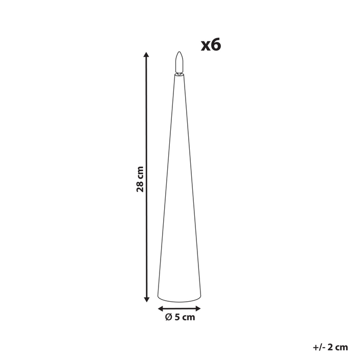 Set di 6 decorazioni natalizie LED per interni Accessorio candela in paraffina Bianco sporco decorazione per la casa