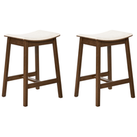 Set di 2 sedie da bar con seduta imbottita marrone scuro e bianco sporco con seduta imbottita in poliestere