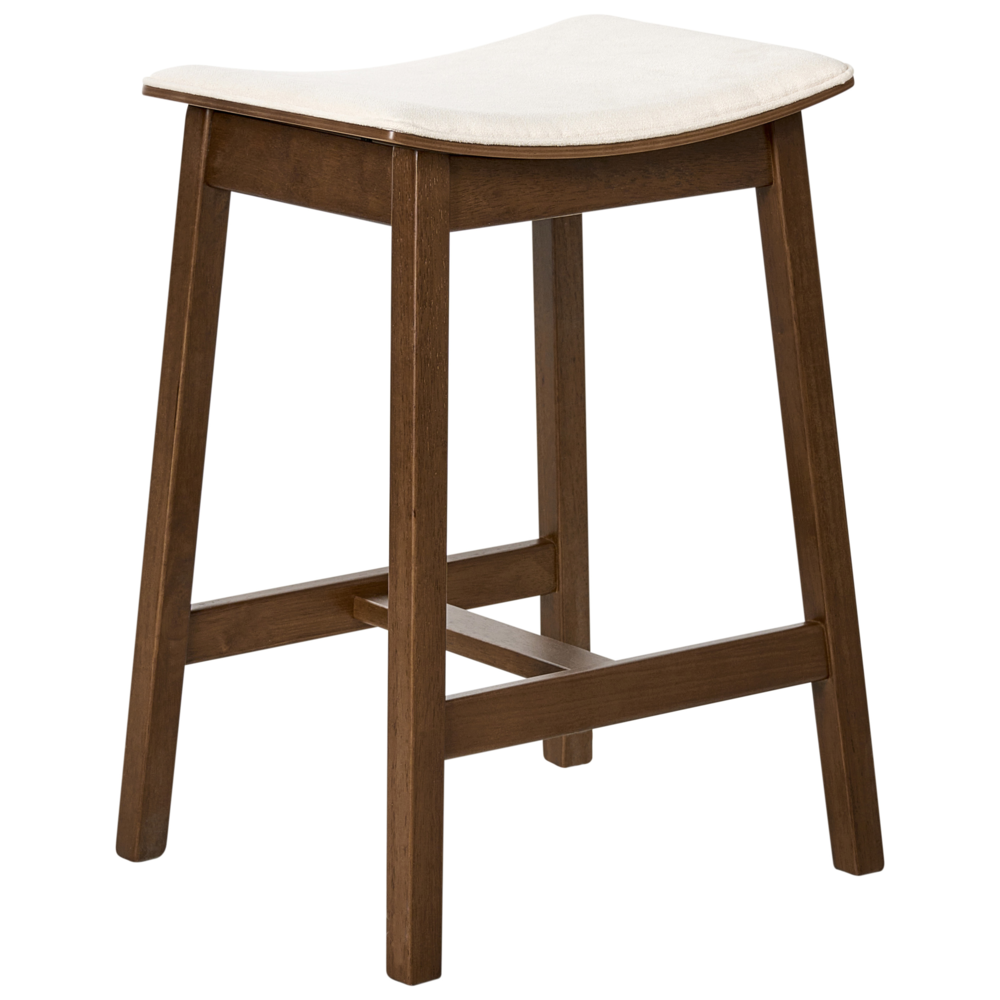 Set di 2 sedie da bar con seduta imbottita marrone scuro e bianco sporco con seduta imbottita in poliestere