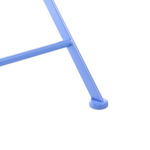 Set di 2 sedie da esterno in metallo verniciato a polvere blu con schienale a volute