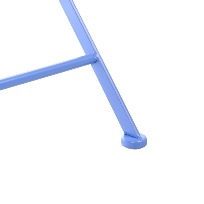 Set di 2 sedie da esterno in metallo verniciato a polvere blu con schienale a volute