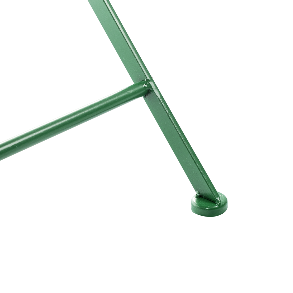 Set da esterno di 2 sedie con schienale a volute in metallo verniciato a polvere verde
