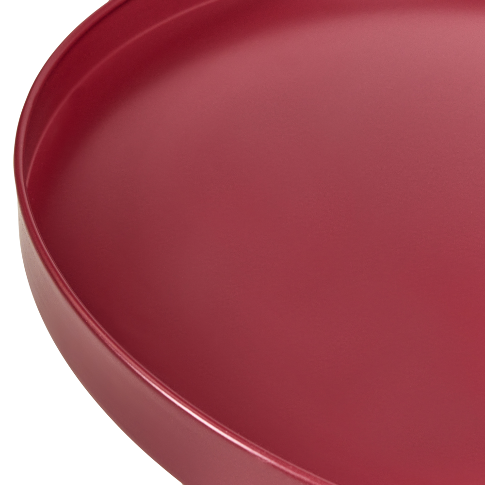 Tavolino da Giardino Rotondo in Metallo bordeaux da 40 cm Stile Vintage per Esterno