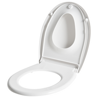 Sedile Soft Close MDF Bianco 46 x 37 cm Sistema di sgancio rapido Sedile aggiuntivo Stile moderno WC bagno