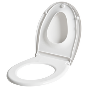 Sedile Soft Close MDF Bianco 46 x 37 cm Sistema di sgancio rapido Sedile aggiuntivo Stile moderno WC bagno