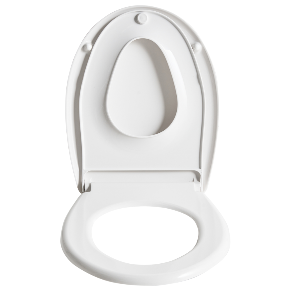 Sedile Soft Close MDF Bianco 46 x 37 cm Sistema di sgancio rapido Sedile aggiuntivo Stile moderno WC bagno
