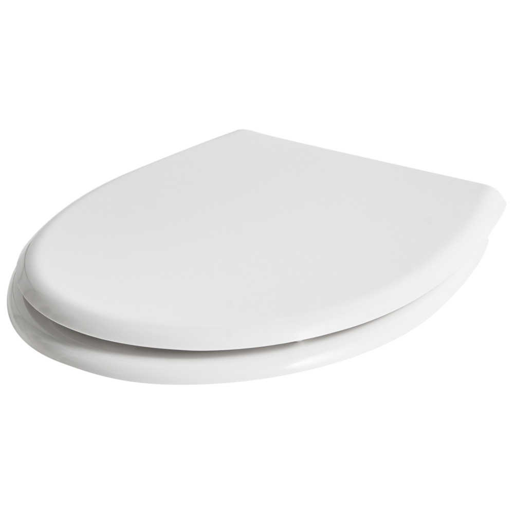 Sedile Soft Close MDF Bianco 46 x 37 cm Sistema di sgancio rapido Sedile aggiuntivo Stile moderno WC bagno