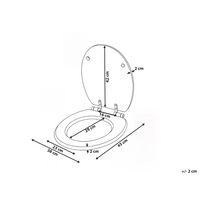 Sedile per WC scandinavo in bambù marrone chiaro 42 x 35 cm Distanza tra i fori 16 cm Finitura lucida Stile moderno WC per bagno