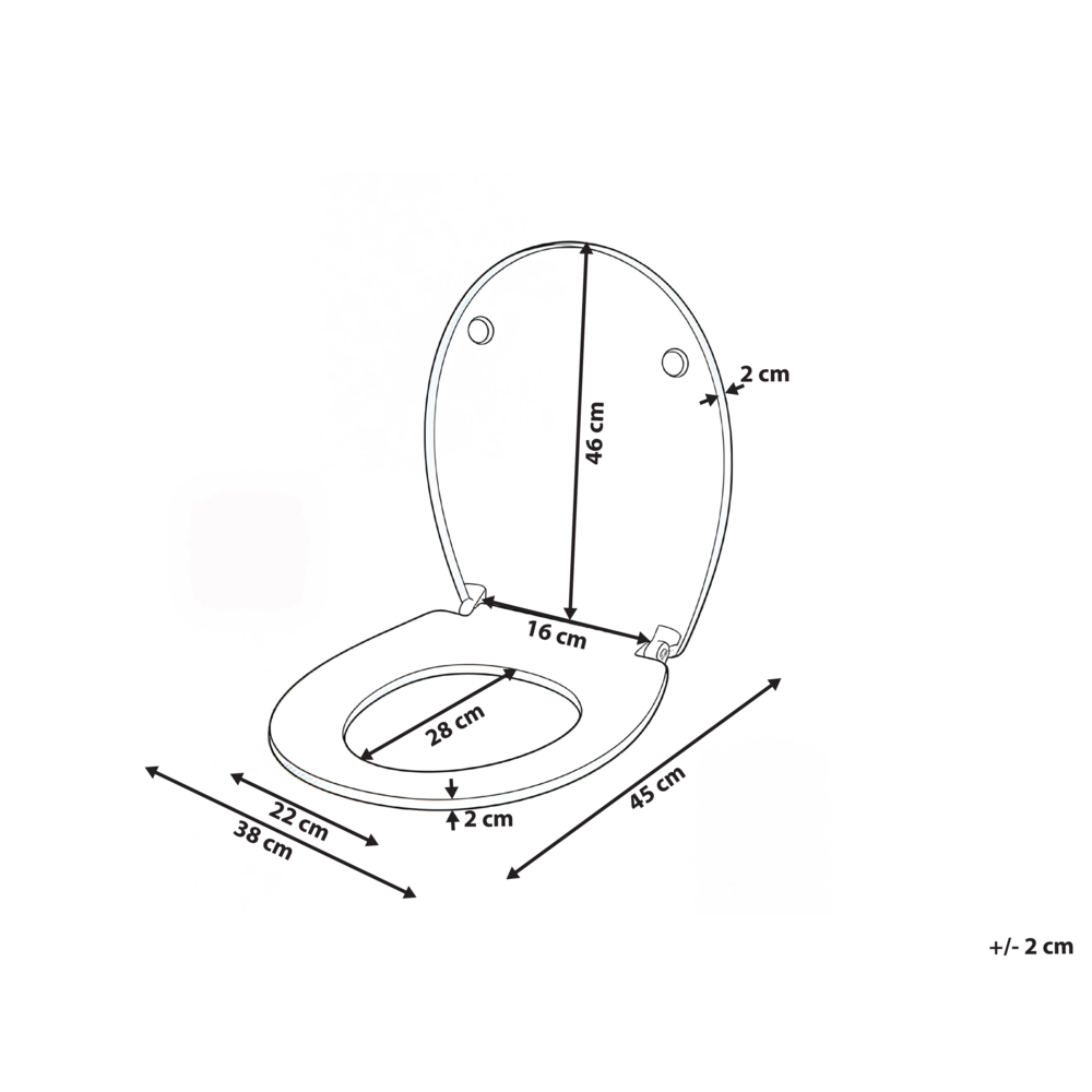 Sedile per wc Duroplast nero 45 x 38 cm Distanza tra i fori 16 cm Chiusura morbida a sgancio rapido Stile moderno wc bagno