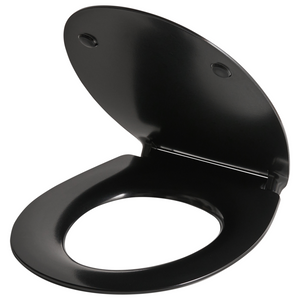 Sedile per wc Duroplast nero 45 x 38 cm Distanza tra i fori 16 cm Chiusura morbida a sgancio rapido Stile moderno wc bagno