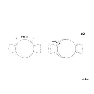 Set di 2 cuscini in tessuto marrone con motivo natalizio accessorio decorativo 60 x 60 cm