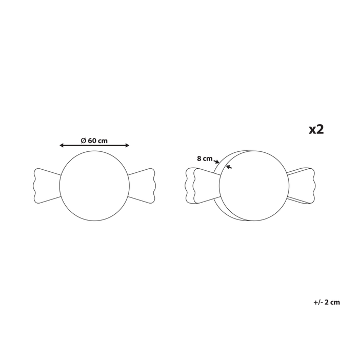 Set di 2 cuscini in tessuto marrone con motivo natalizio accessorio decorativo 60 x 60 cm