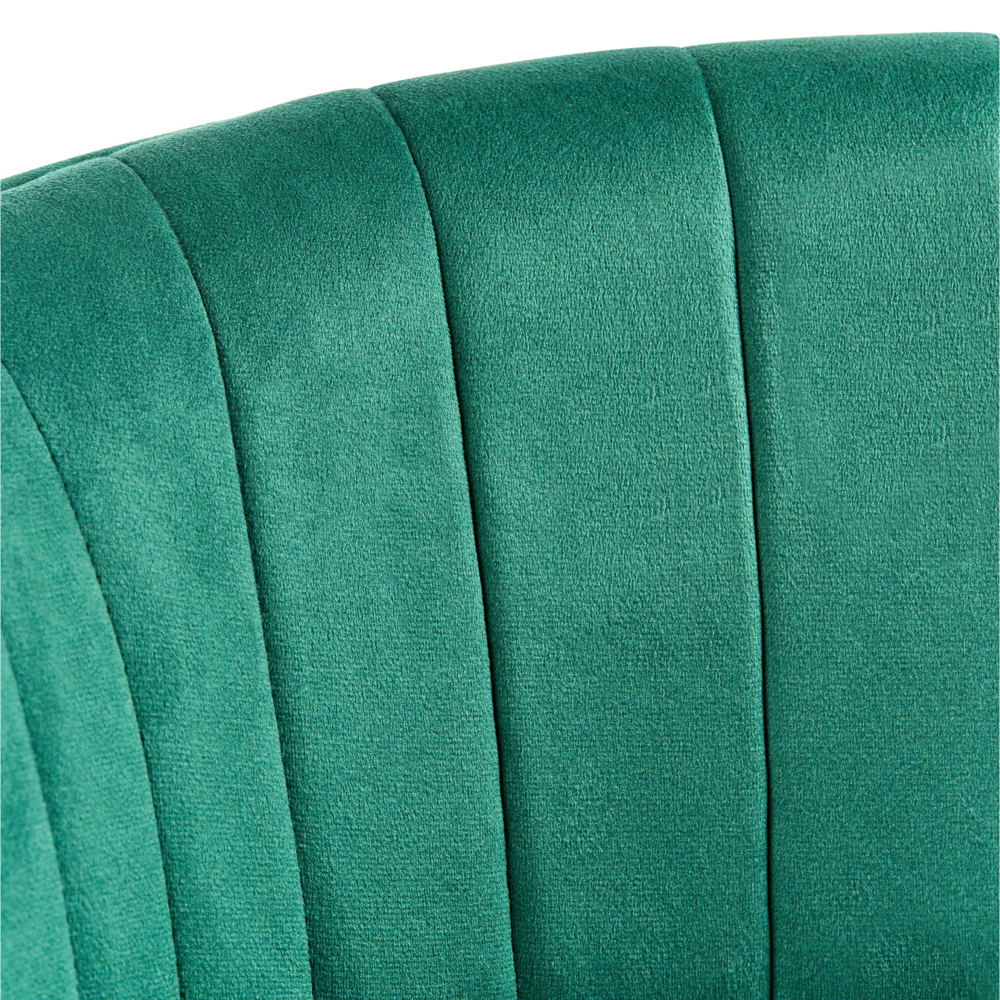 Moderna poltrona girevole da ufficio con braccioli e altezza regolabile velluto verde