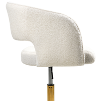 Moderna poltrona girevole da ufficio con braccioli e altezza regolabile Boucle bianco sporco