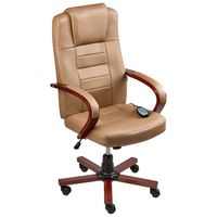 Poltrona massaggiante in pelle girevole riscaldata regolabile con base cromata marrone chiaro Girevole Altezza Regolabile