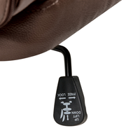 Poltrona massaggiante in pelle girevole riscaldata regolabile con base cromata marrone scuro Girevole Altezza Regolabile