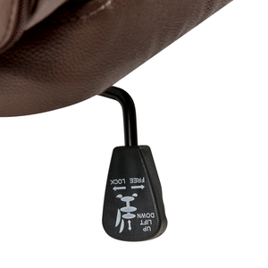 Poltrona massaggiante in pelle girevole riscaldata regolabile con base cromata marrone scuro Girevole Altezza Regolabile