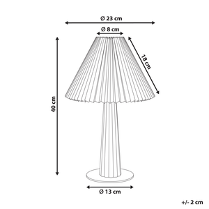 Lampada da tavolo industriale con paralume in tessuto e base in legno di gomma bianco naturale Aligide