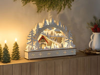 Decorazione natalizia in legno con luci LED Accessori natalizi Marrone chiaro