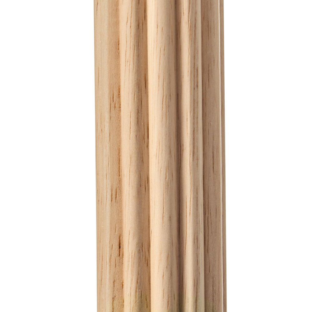 Lampada da tavolo con paralume in tessuto e in legno di gomma naturale Beige chiaro