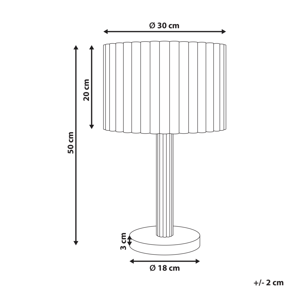 Lampada da tavolo con paralume in tessuto e in legno di gomma naturale Beige chiaro