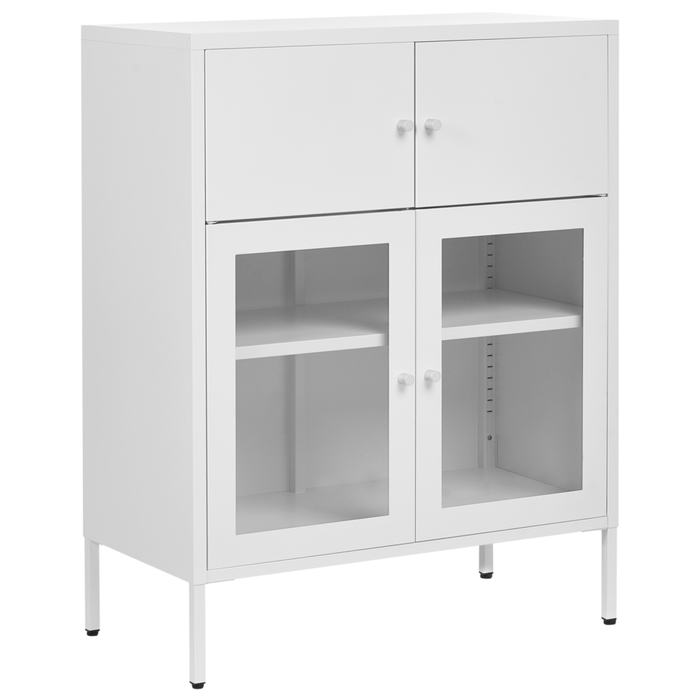 Vetrinetta in ferro bianco con 2 ante in vetro e 2 scomparti chiusi Stile scandinavo