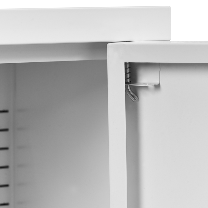 Vetrinetta in ferro bianco con 2 ante in vetro e 2 scomparti chiusi Stile scandinavo