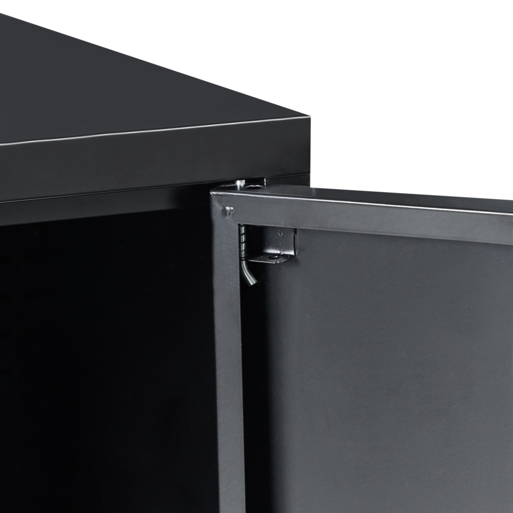 Vetrinetta in ferro nero con 2 ante in vetro e 2 scomparti chiusi Stile scandinavo