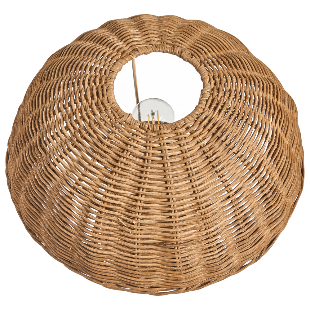 Lampada da tavolo Boho Paralume in rattan Base in vimini Soggiorno Camera da letto Marrone