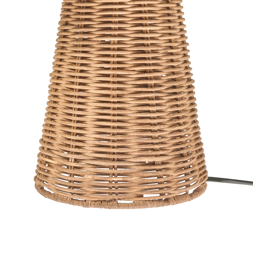 Lampada da tavolo Boho Paralume in rattan Base in vimini Soggiorno Camera da letto Marrone