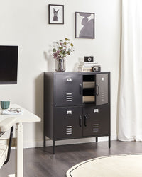Credenza in ferro nero a 4 ante per documenti da casa