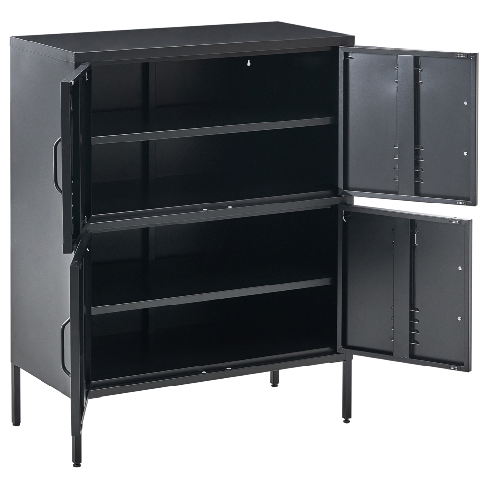 Credenza in ferro nero a 4 ante per documenti da casa