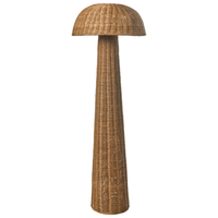 Lampada da terra Boho con paralume in rattan e base in vimini per soggiorno e camera da letto marrone