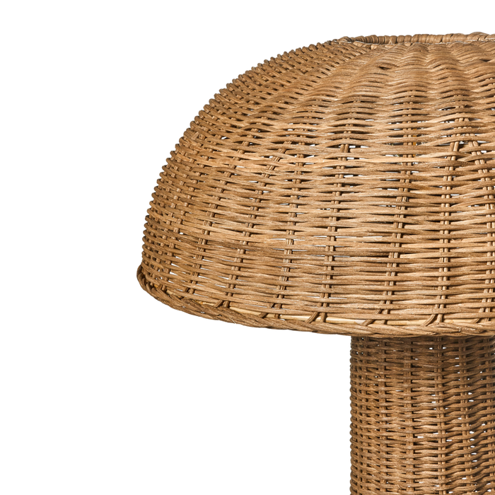 Lampada da terra Boho con paralume in rattan e base in vimini per soggiorno e camera da letto marrone