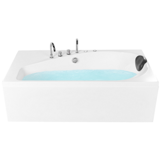 Vasca idromassaggio in acrilico bianco con luci LED lato destro Poggiatesta Luci LED 175 x 80 cm