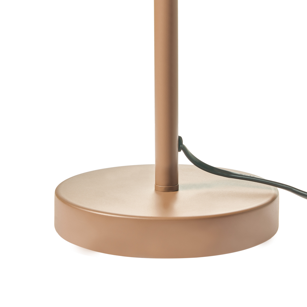 Lampada da tavolo in corda di carta marrone Paralume in ferro metallico con finitura opaca Base a gabbia Luce Camera da letto Soggiorno