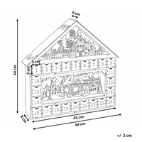 Decorazione natalizia a LED Calendario dell'Avvento in legno a forma di casetta Alimentato a batterie Marrone chiaro