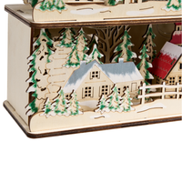 Decorazione natalizia con luce LED Ornamento luminoso in legno marrone a batteria