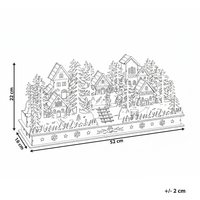 Decorazione natalizia in legno marrone illuminato con luci LED Ornamento a batteria