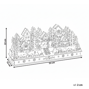 Decorazione natalizia in legno marrone illuminato con luci LED Ornamento a batteria