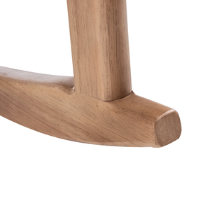 Sedia a dondolo Beige Chiaro Tessuto Gambe in legno con braccioli e cuscino Soggiorno classico tradizionale