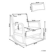 Sedia a dondolo Beige Chiaro Tessuto Gambe in legno con braccioli e cuscino Soggiorno classico tradizionale