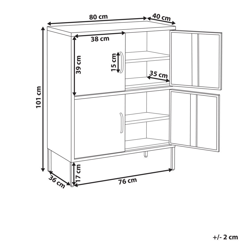 Credenza in ferro nero a 4 ante per documenti da casa