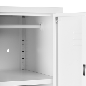 Armadietto in metallo bianco con 5 ripiani e binario Ufficio domestico moderno