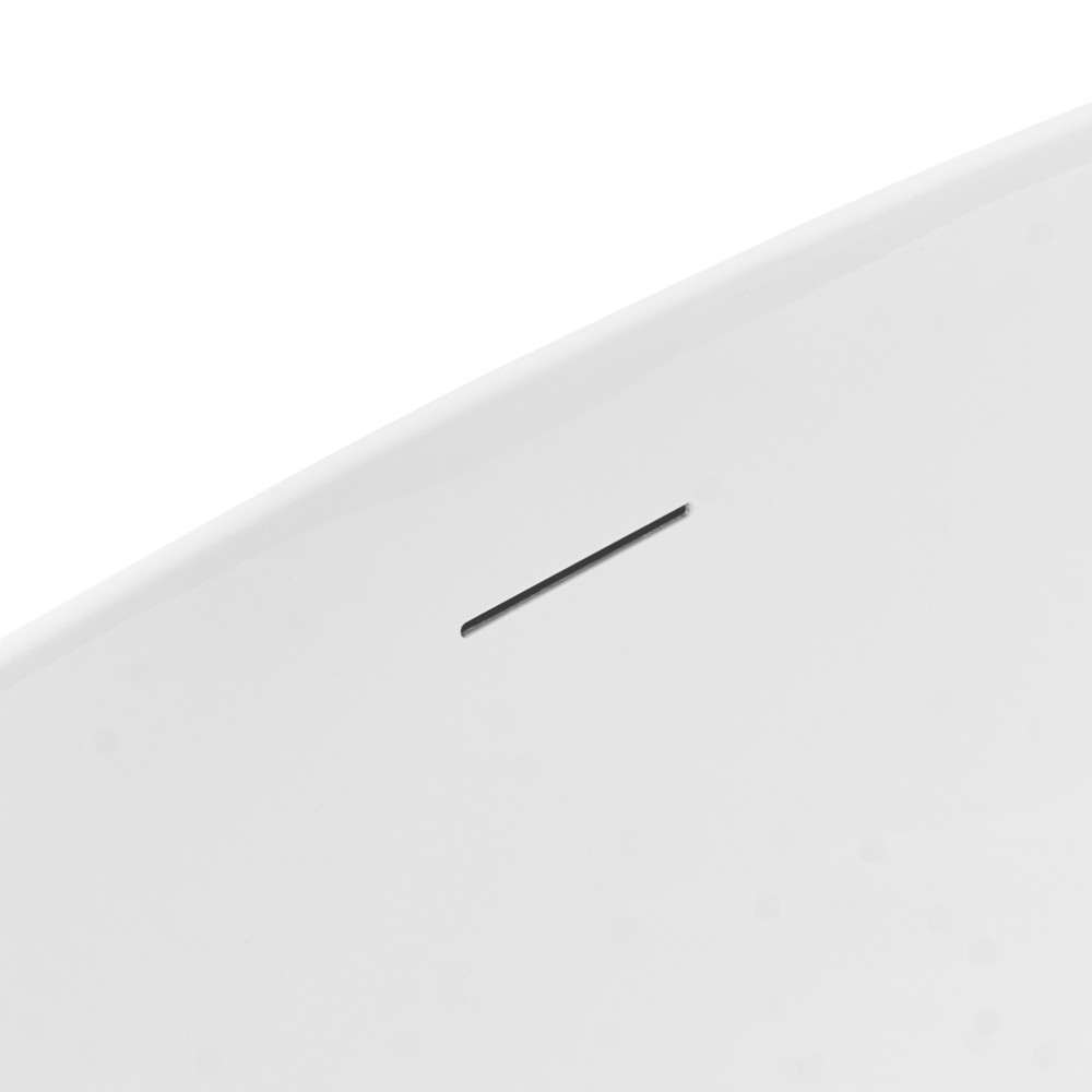 Vasca da bagno ovale moderna indipendente 150 x 75 cm Finitura acrilica lucida Motivo a rombi Bianco